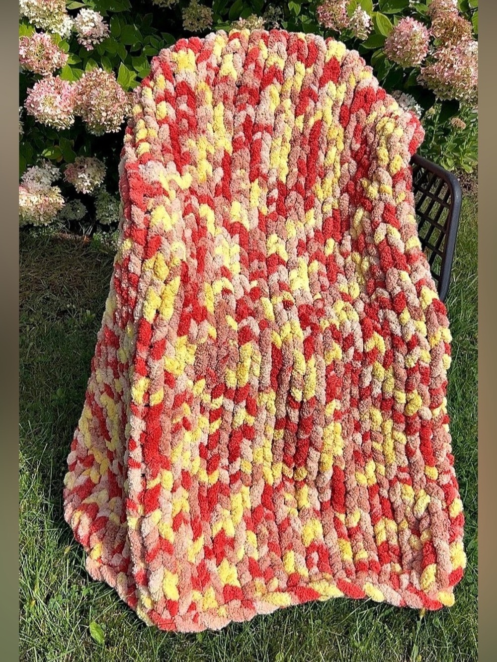 Chunky Knit Fall Mixed Colour Throw Blanket 40”x50”